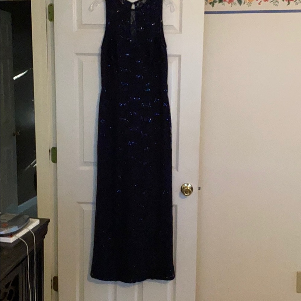 Elegant Navy Blue lace gown